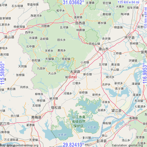 Jinxi on map