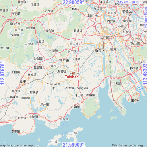 Taishan on map