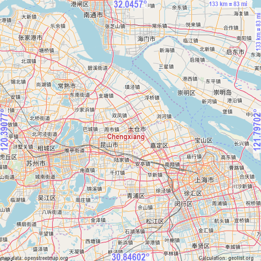 Chengxiang on map