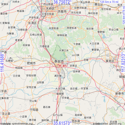 Tai’an on map