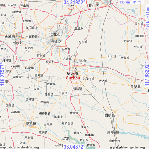 Suzhou on map