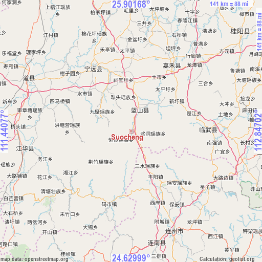 Suocheng on map