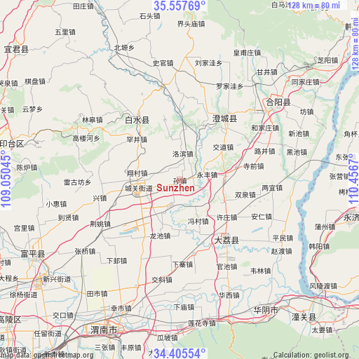 Sunzhen on map