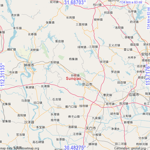 Sunqiao on map