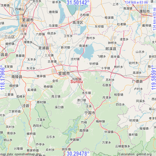 Sunbu on map