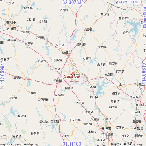 Suizhou on map