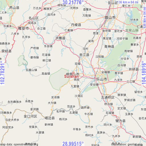 Suishan on map