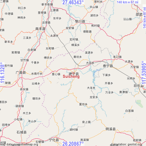 Suicheng on map