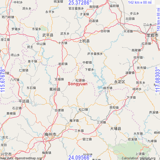 Songyuan on map