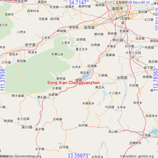 Song Xian Chengguanzhen on map