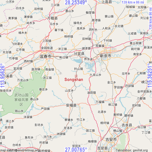 Songshan on map