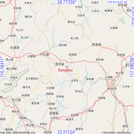 Songkou on map