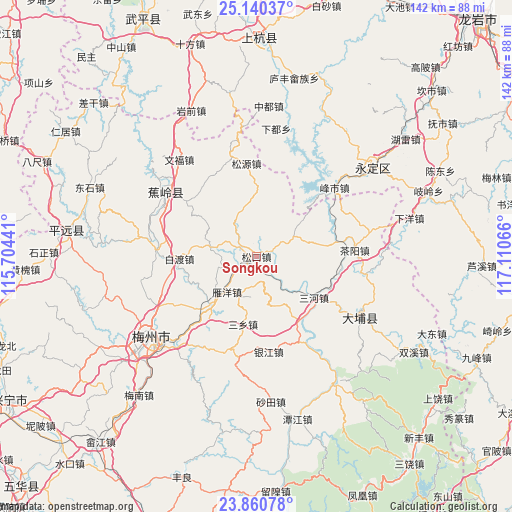 Songkou on map