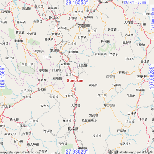 Songkan on map