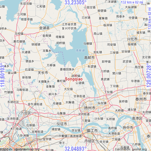 Songqiao on map