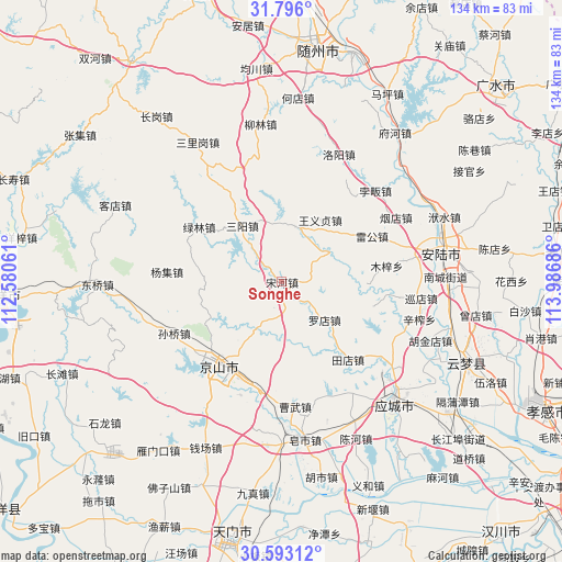 Songhe on map