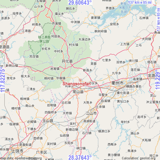 Shangsongfan on map