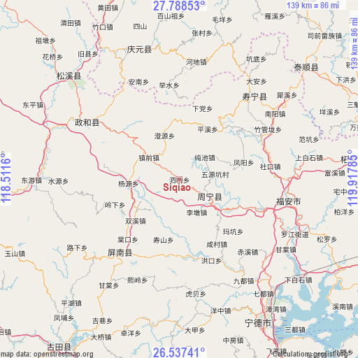 Siqiao on map