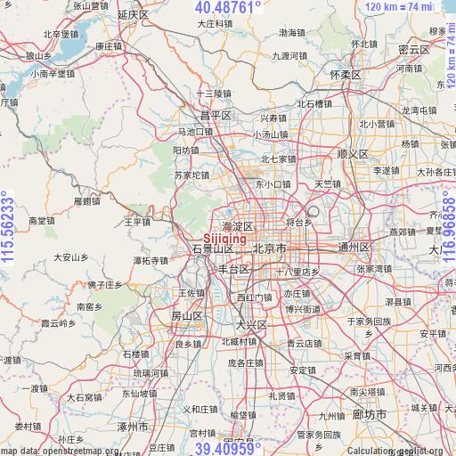 Sijiqing on map