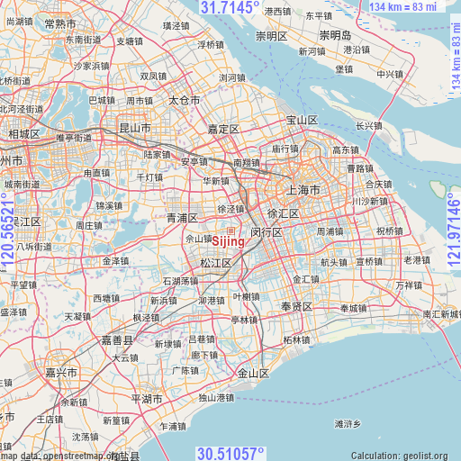 Sijing on map