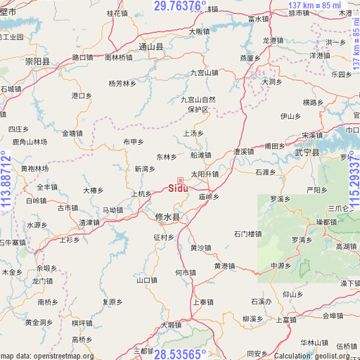 Sidu on map