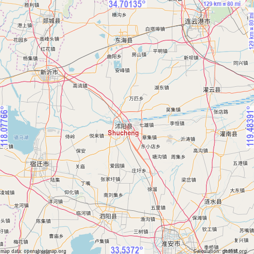 Shucheng on map