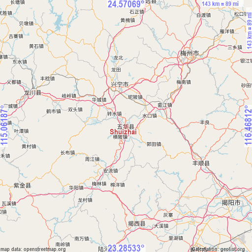 Shuizhai on map