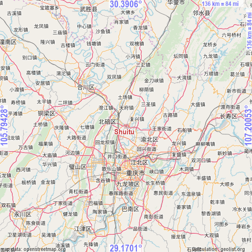 Shuitu on map