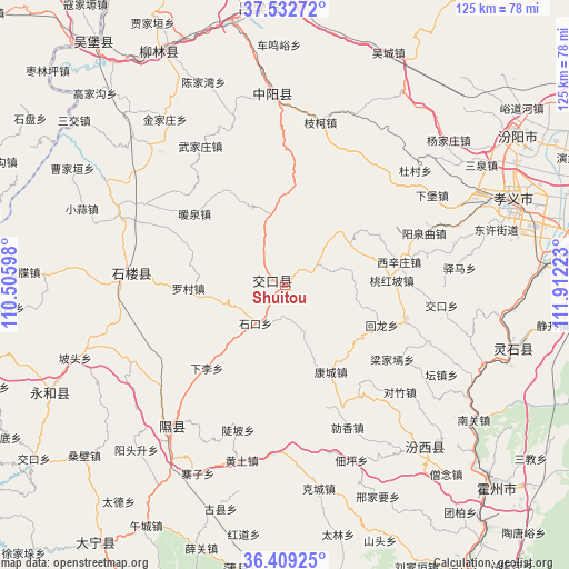 Shuitou on map