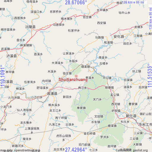 Shuitianzhuang on map