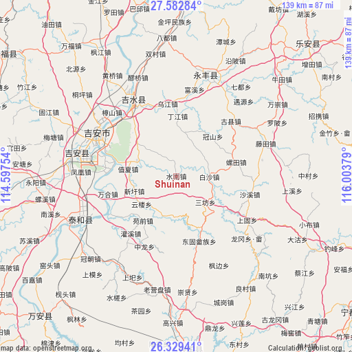 Shuinan on map