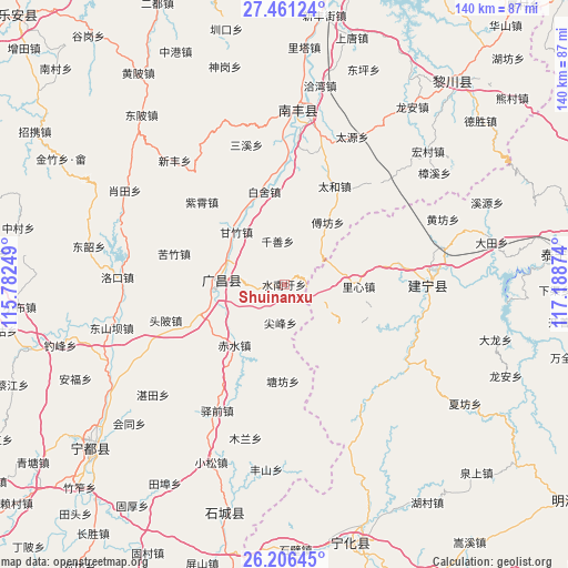 Shuinanxu on map