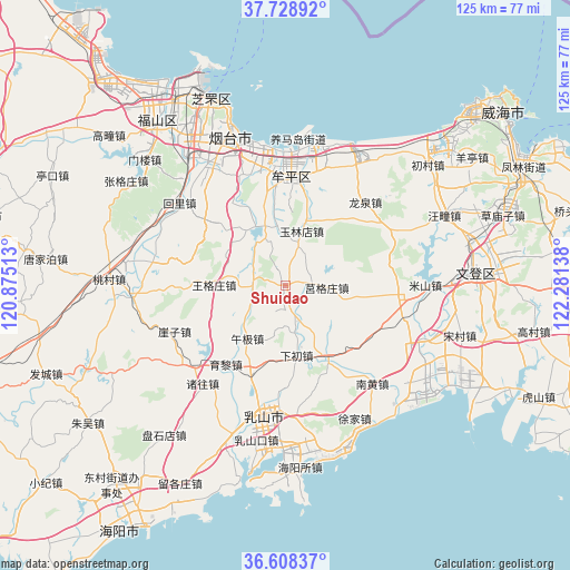 Shuidao on map