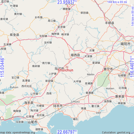 Shuichun on map