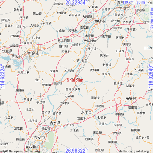 Shuibian on map