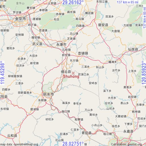 Shuhong on map