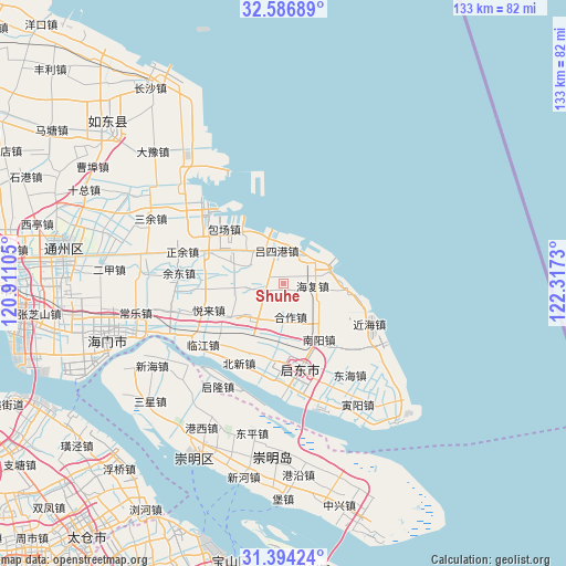 Shuhe on map