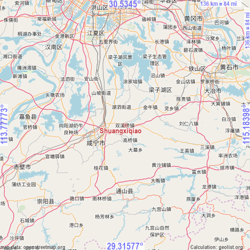 Shuangxiqiao on map