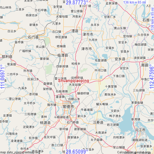 Shuangqiaoping on map