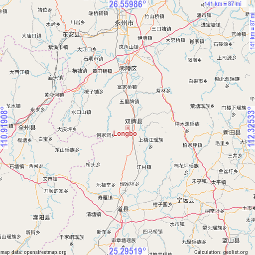 Longbo on map