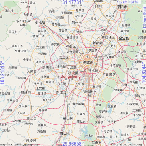 Dongsheng on map