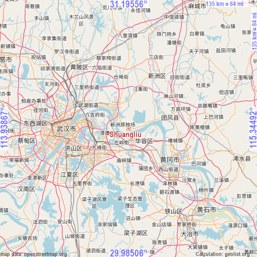 Shuangliu on map