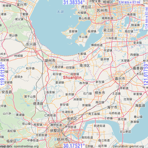 Shuanglin on map
