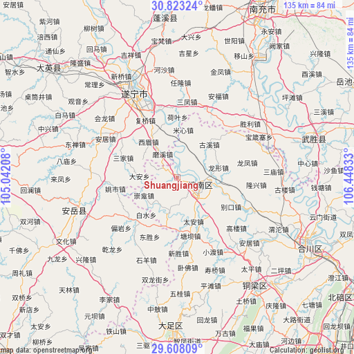 Shuangjiang on map