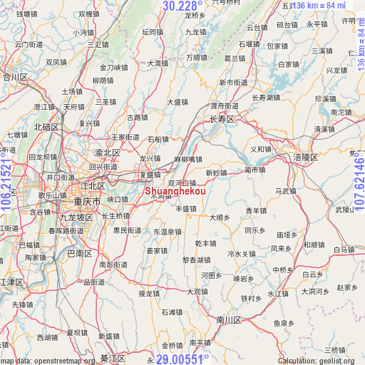 Shuanghekou on map