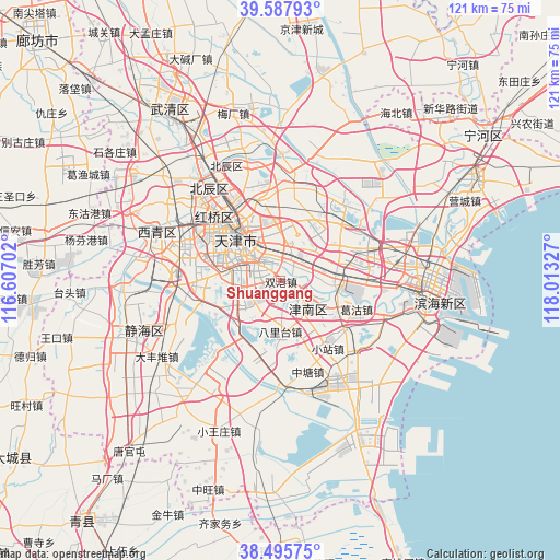 Shuanggang on map