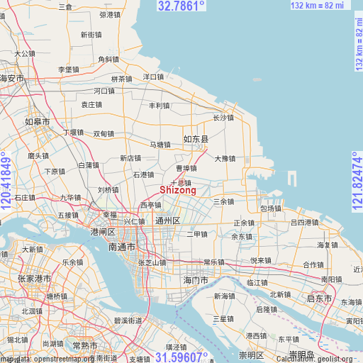 Shizong on map