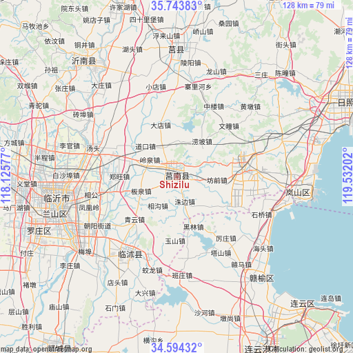 Shizilu on map