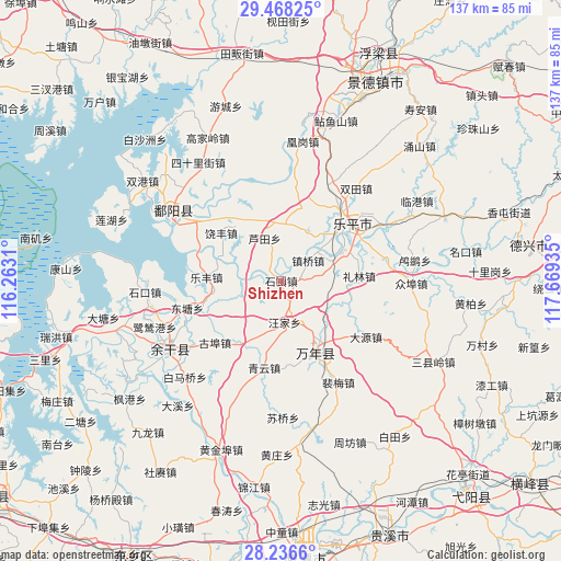 Shizhen on map