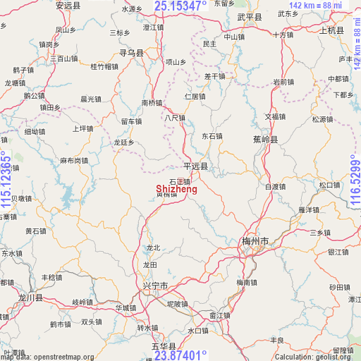 Shizheng on map